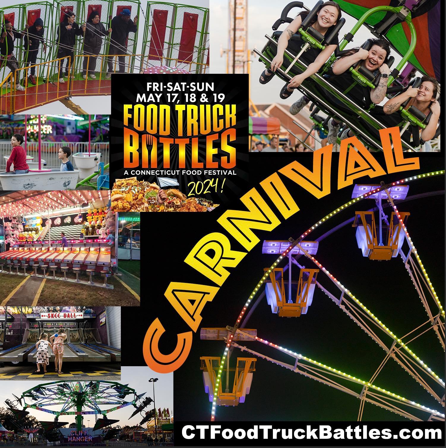 food-truck-battles-carnival CT Food Truck Battles Festival - Happening Now! Woodtick Recreation Area Naugatuck Valley Council of Governments May - BISTRO BUDDY | Food & Drink Community Network  Join us at the CT Food Truck Battles Festival in Wolcott, May 17-19, 2024, for a weekend of delicious food, live music, and family fun!