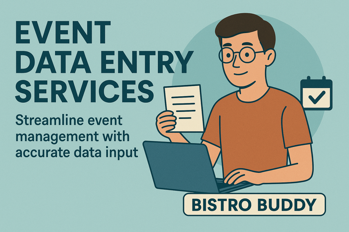 Accurate and timely event data entry services from Bistro Buddy for festivals, concerts, pop-ups, and local events. Our services include performer schedules, food truck logistics, vendor bookings, and promotional data updates.