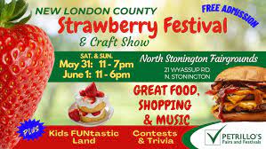 Join the New London County Strawberry Festival 2025 in North Stonington, CT, on May 31-June 1. Enjoy food, crafts, vendors, and family fun at the fairgrounds