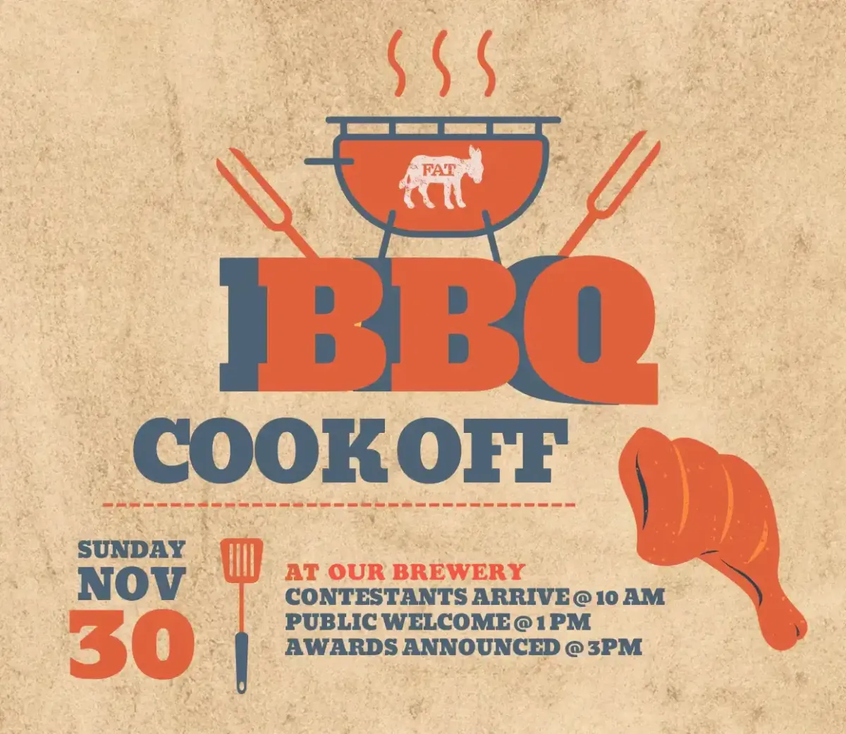 Join the FA Brewery BBQ Cook-Off on Nov. 30th! Compete for cash prizes, enjoy craft beer, and show off your grill skills. Register now!
