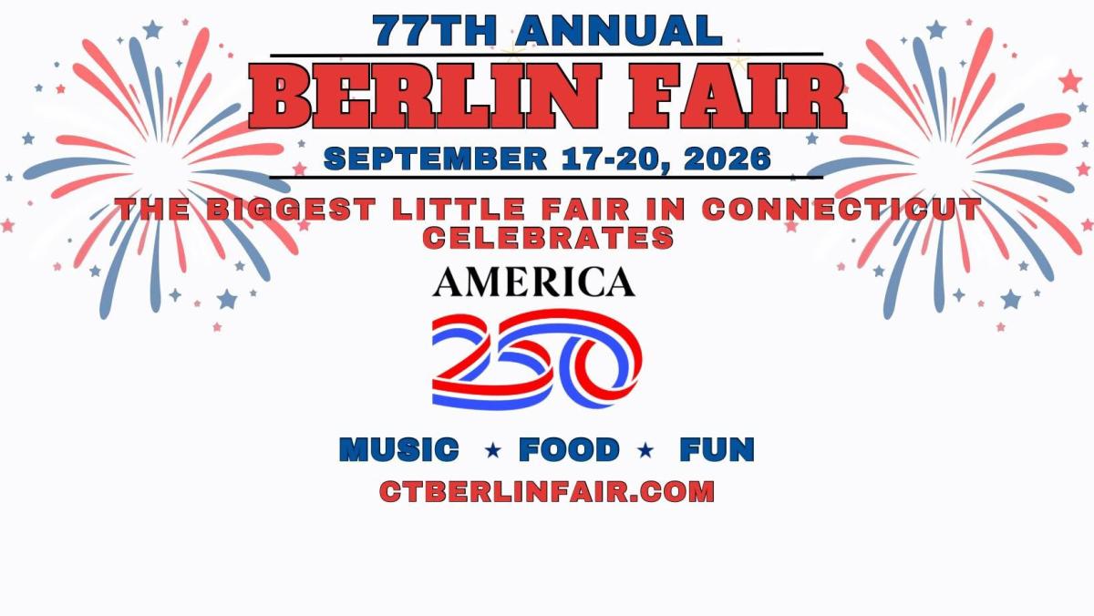 Visit the 77th Annual Berlin Fair, September 17–20, 2026 in Berlin, CT, for rides, food, concerts, contests, exhibits and family entertainment.
