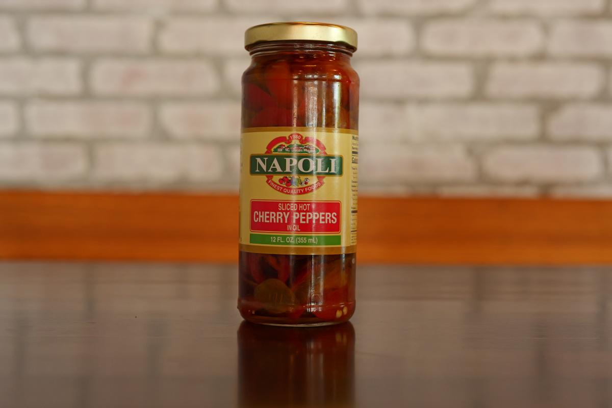Cherry Peppers - Sliced Hot In Oil - Napoli Finest Quality Foods 12FL. OZ.