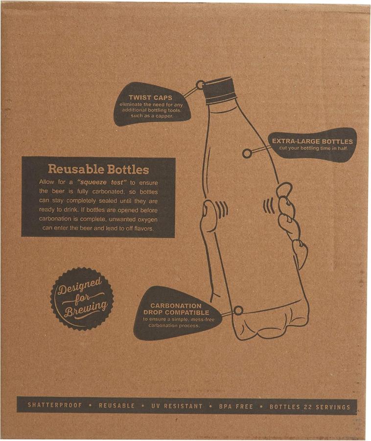 Start brewing your own craft beer with the Mr. Beer 740ml Deluxe Homebrewing Kit. This kit includes 740ml bottles, a 2-gallon bottling set, and all the equipment needed for easy homebrewing.