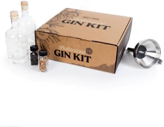 Craft A Brew’s Botanical Gin Kit lets you create your own gin at home in just two days! Includes custom botanical blend, bottles, funnel, and step-by-step instructions for unique, handcrafted gin that elevates any cocktail.