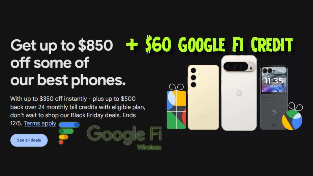 Switch to Google Fi today and get an additional $60 Fi credit that works with any current offer! Enjoy flexible plans, nationwide coverage, and unbeatable savings.
